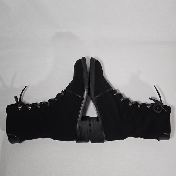 STUART WEITZMAN Eclectic Grandpa BLACK Nylon Upper Combat Boots Women Size 7.5B - Picture 8 of 17